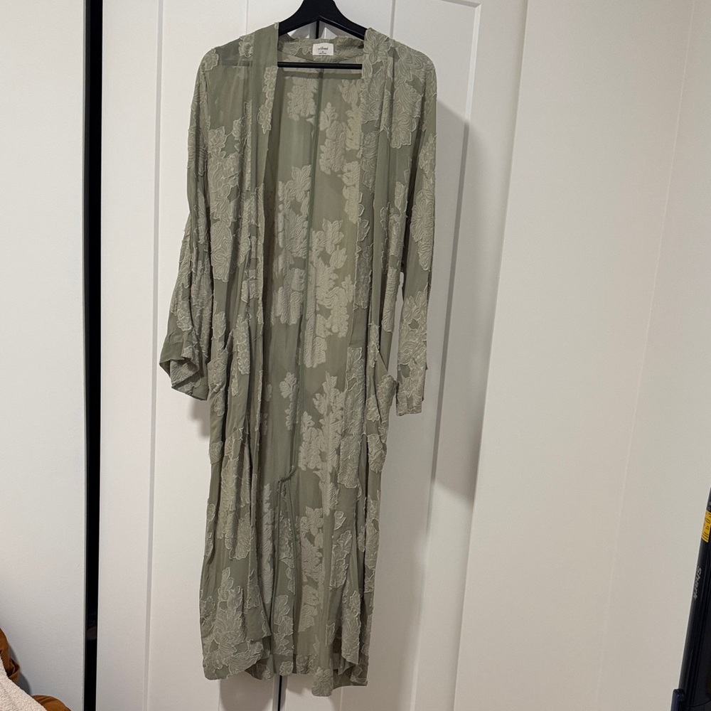 Wilfred Sage Floral Lace Duster Jacket Robe